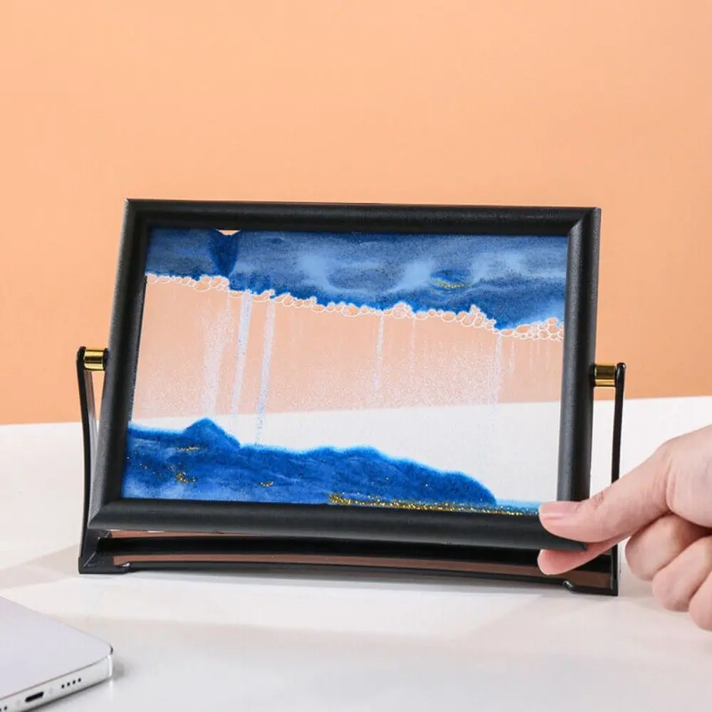 Rotatable Moving Sand Art Picture Home Decor Flowing Sand Glass Quicksand Painting Sandscapes Christmas Gift