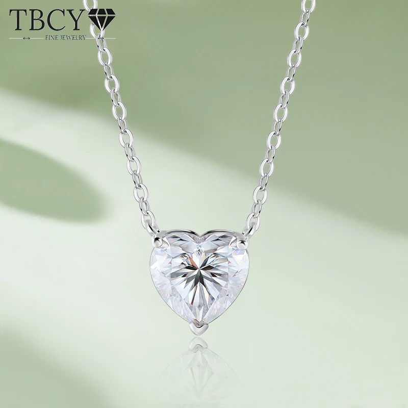 

TBCYD 10x10mm 4CT Heart-shaped Moissanite Necklace Pendant For Women GRA Certified S925 Silver D VVS1 Diamond Neck Chain Jewelry