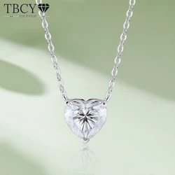 TBCYD 10x10mm 4CT ciondolo collana Moissanite a forma di cuore per donna certificato GRA S925 argento D VVS1 gioielli catena collo diamante