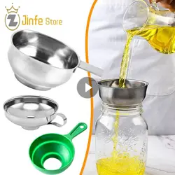 Stainless Steel Wide-mouth Funnel Jam Salad Dressing Funnel Gadgets Large Multi-function Wine Leak Oil Leak Kitchen Accessories