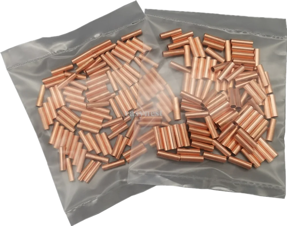 100PCS Sambungan pipa tembaga, sambungan kawat pipa tembaga kecil, sambungan antara pipa, sambungan langsung, pipa bertekanan, pipa tekan dingin