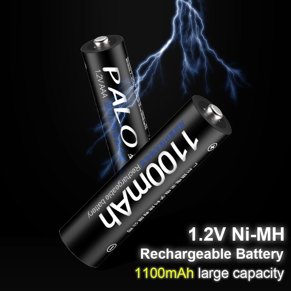 PALO 4-20 قطعة 1.2 فولت 1100 مللي أمبير نيمه ni-mh AAA بطارية قابلة للشحن بطاريات AAA مع LCD شاحن بطاريات ذكي للبطارية AA AAA