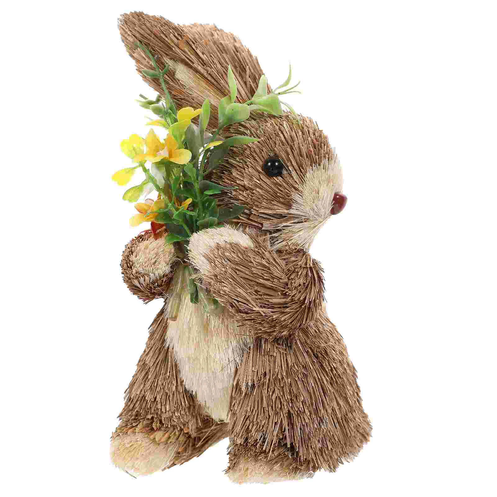 

Accessories Straw Rabbit Ornament Power Easter Bunny Figure Vintage Truck Coffee Decorations