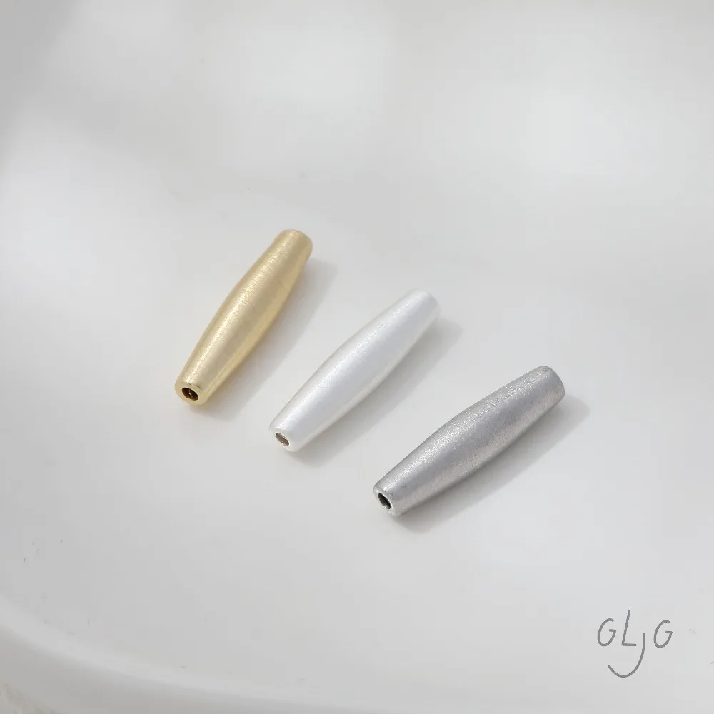 4PCS Long Oval Bead Spacer Beads for Jewelry Making Necklace Bracelet Supplies DIY Brass 14k Gold Plated Accessories 21*5mm view 3