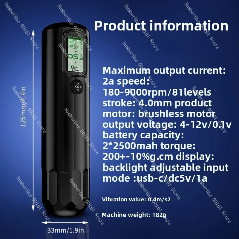 Wireless Tattoo Pen Color Screen Rotary Motor Liner Shader All in One PMU Permanent Makeup Machine Rechargeable Portable Beauty