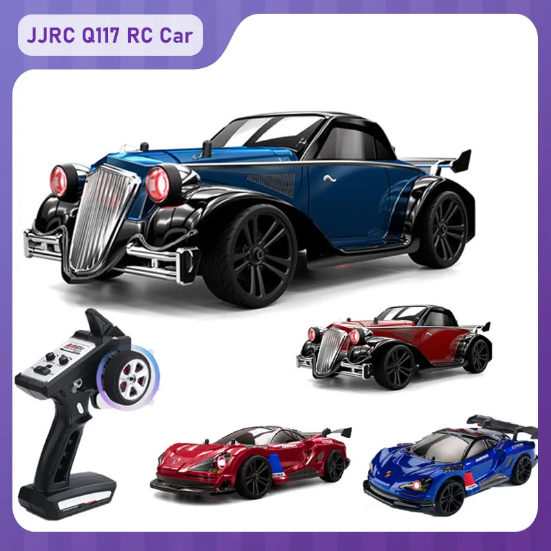 

JJRC Q117 RC Car 1:16 4WD Electric High Speed Drift Racing Car 2.4G Vintage Classic Car RC Model Simulation Lights Kids Toy