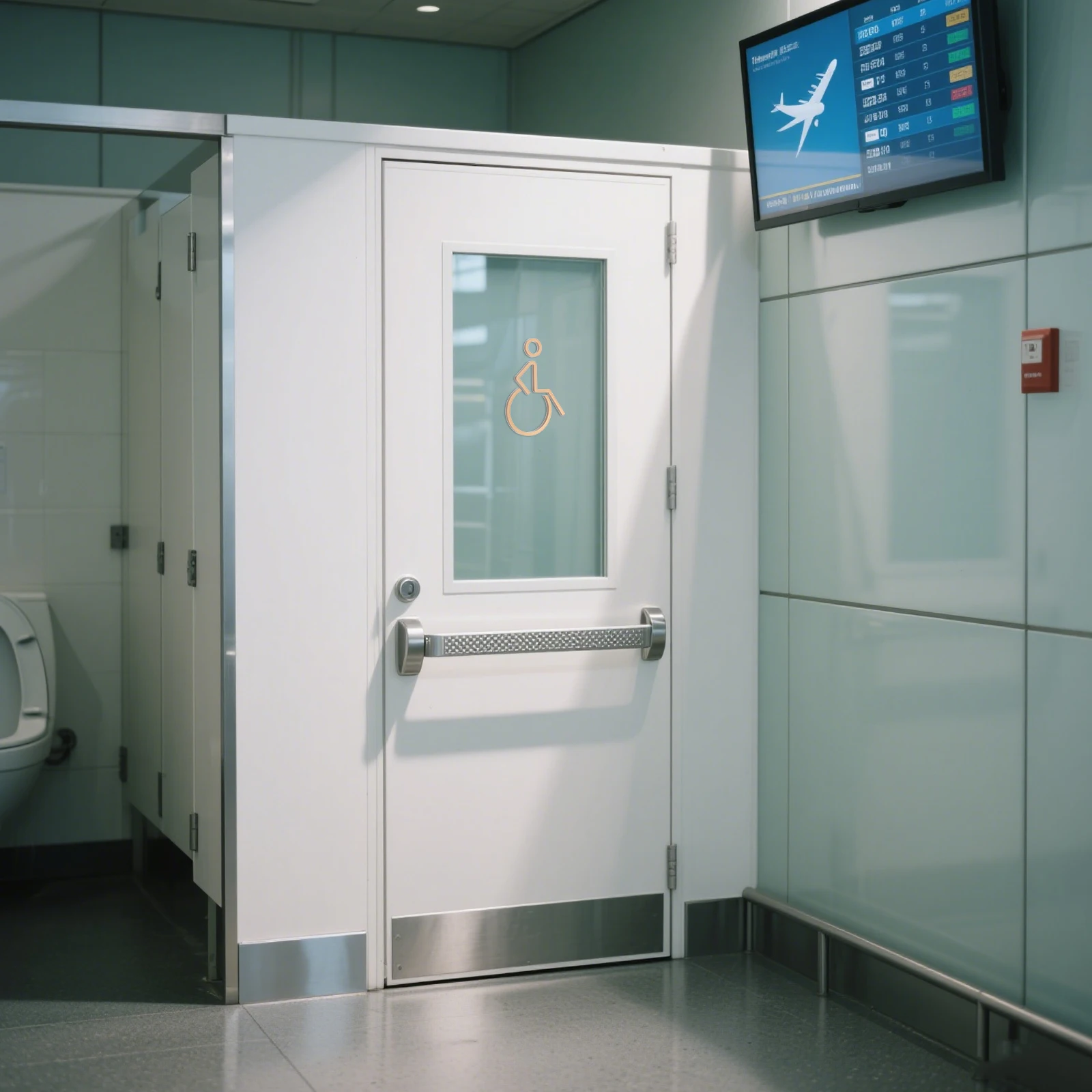 Bagno per porta Simbolo per disabili Segni di identificazione per bagno in acrilico per sedia a rotelle Materiale facile per disabili