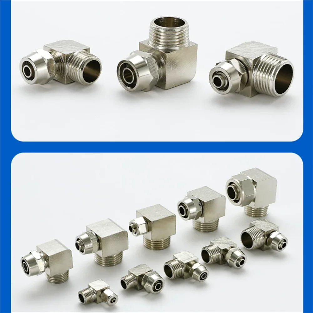PL Series Quick Twist Elbow 90° Pneumatic Connector M5 1/8 1/4 3/8 1/2 for 4/6/8mm PU Tube