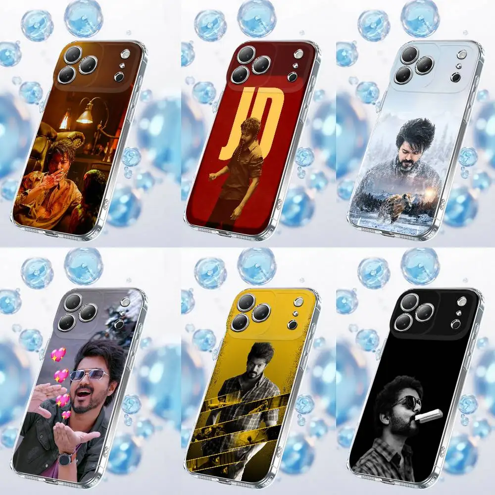

T-Thalapathy V-Vijay India Phone Case For iPhone 17,16,15,14,13,12,11 Plus,Pro,Max,Plus,E,SE4,Air,Mini Transparent