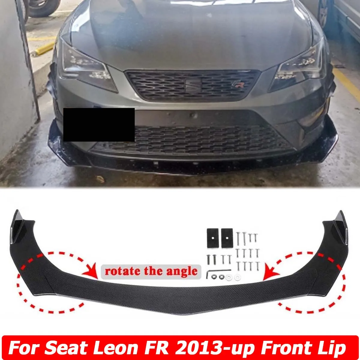 

4PCS/SET Universal For Seat Leon FR 2013-2016 Front Bumper Lip Side Splitter Spoiler Body Kit Guards Deflector Car Accessories