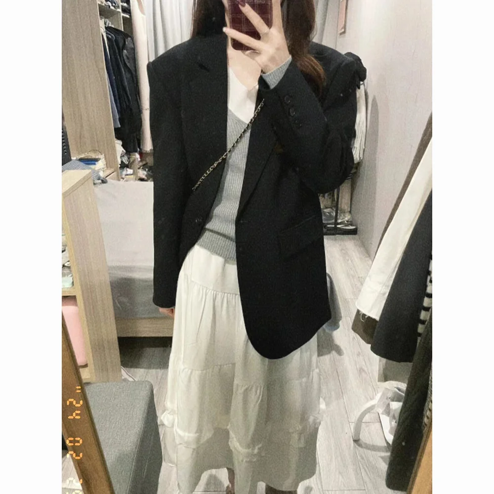 Blazer Oversize Women Women'S Summer Suit Age Reducing Off-Shoulder Vacation Cold Boyfriend Exquisitely