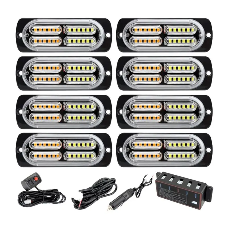 HOT-1 Tow 8 In The Network Flashing Lights Warning Lights Strobe Side Lights Grille Lights Flashing Lights,1 Tow 8 In The Networ