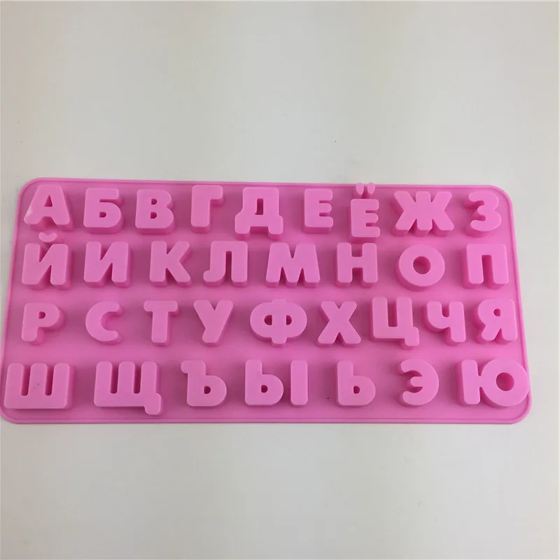 Creative Birthday Cake Russian Letters Handmade Chocolate Silicone Mold Sugar Turning Plaster Drops