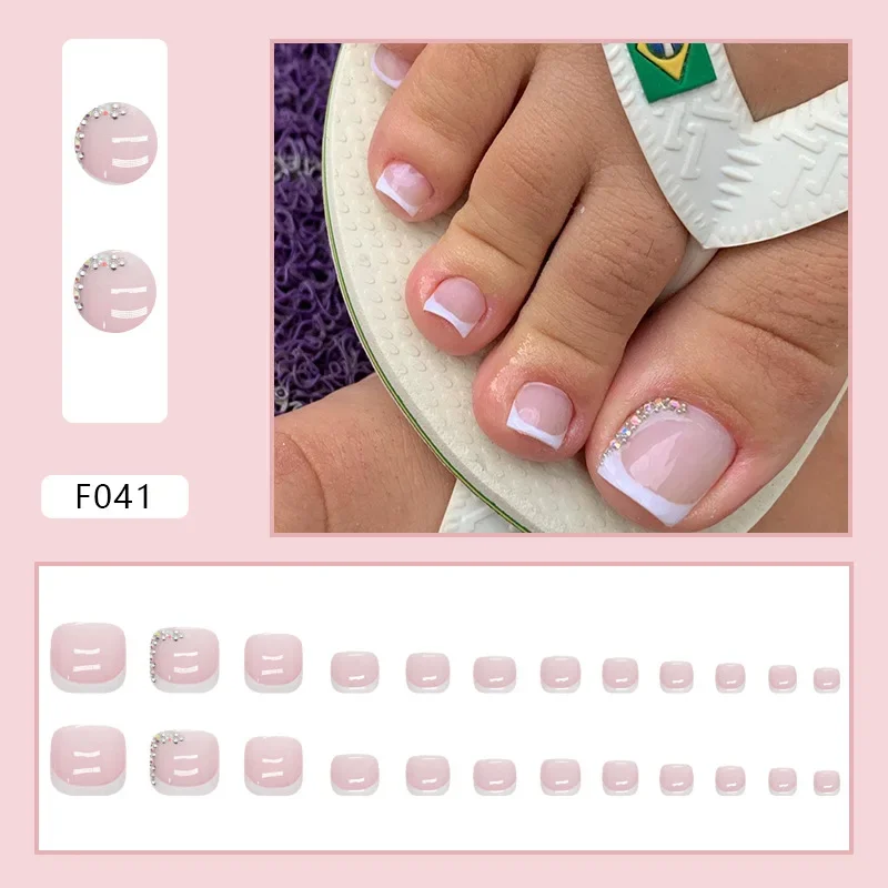 

24 шт., чистый блеск French Diamond Burst Ins, стиль, сладкий крутой Spice Girl, одежда для ногтей, летнее отбеливание, многоосвещенный дизайн ногтей