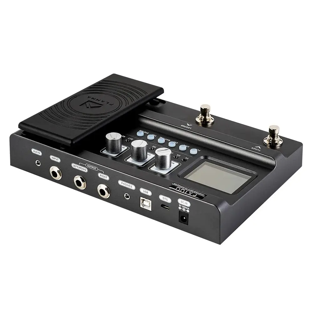 Flamma-FX100 multi processador de efeitos pedal guitarra com 151 efeitos 200 preset 80s looper 55 amp modelagem expressão pedal