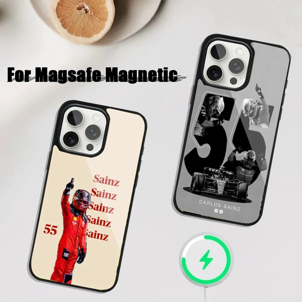 

F1 55 C-Carlos S-Sainz Phone Case For iPhone 16,15,14,13,12,11,Plus,Pro,Max Mini Magsafe Magnetic Wireless Charging