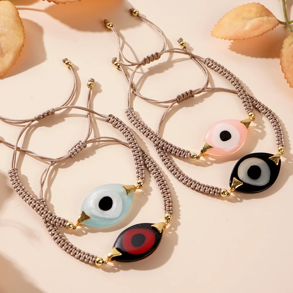 Go2boho Boho Evil Eye Bracelets Handmade Braided Chain Luck Healing Jewelry Festival Trendy New Fashion Gifts For Women Men