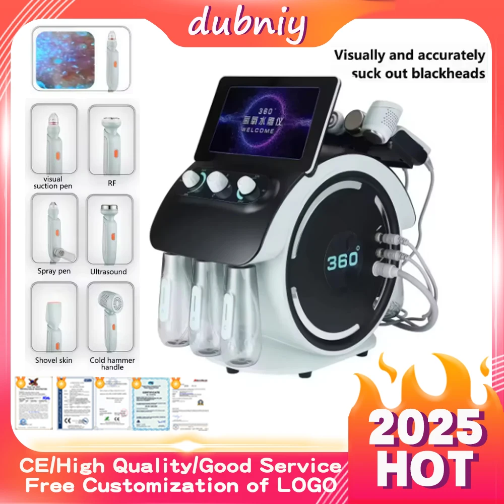 Dubniy Diamond Hydrodermoabrasione Macchina per il viso H2O2 Rimozione dell'acne comedone Pulizia profonda Aspirazione Cura della pelle Spa Dispositivo di bellezza