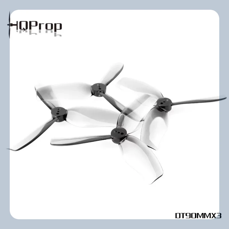 مراوح HQProp 3.5 بوصة 3 شفرات T90 DT90mm × 3 أزرق رمادي لطائرات السباق بدون طيار Bee35 C35 FPV طائرة مزودة بجهاز للتحكم عن بُعد حرة للمبتدئين لعبة هدايا
