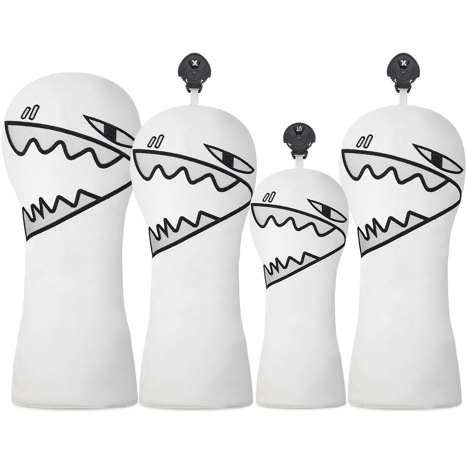 1 pièce/4 pièces de housses de club de golf (driver, fairway, hybrides) - Style design requin, adaptées aux hommes et aux femmes