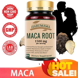 American Maca+Ginseng Capsule 60 Tablets 100% Pure Non-GMo Supports Reproductive Health Natural Energizer