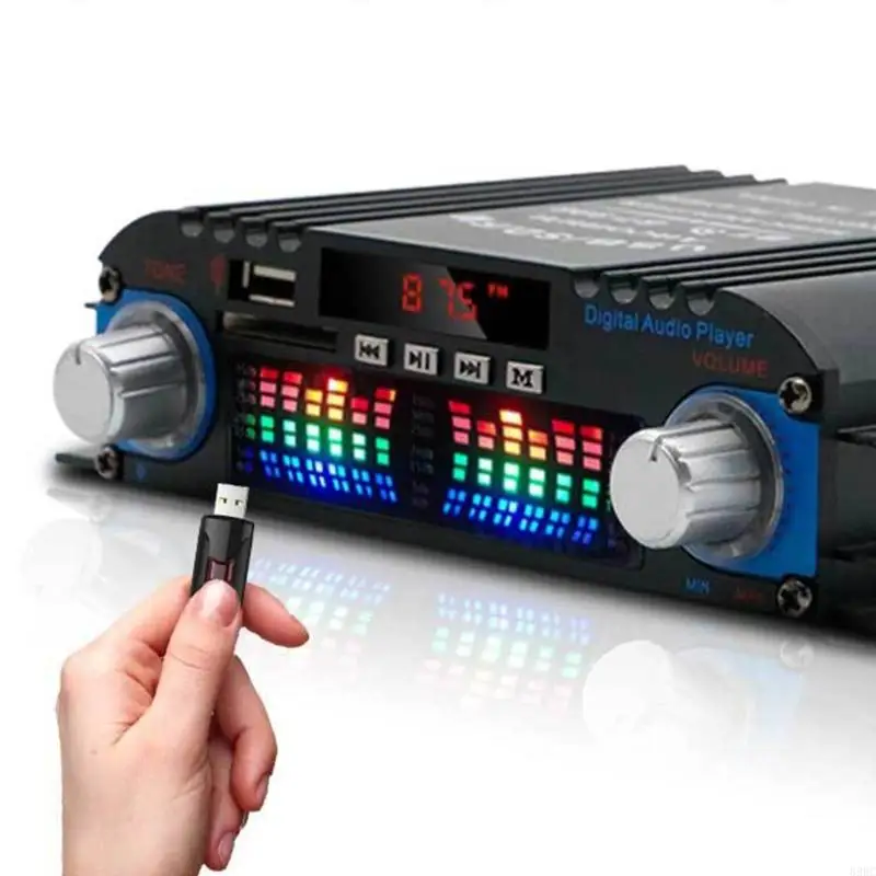 

Highly Power Mini Audios Amplifier 60Wx4 Output Multiple Inputs Compactly Aluminum Design for Home Car Audios System 896C