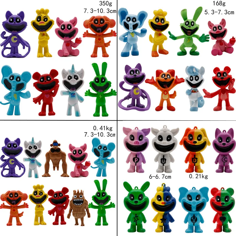 

8/10pcs lot Smiling Critters Kawaii Statue Action Doll Series Model Anime Character PVC House Decoration Doll Children's Toys