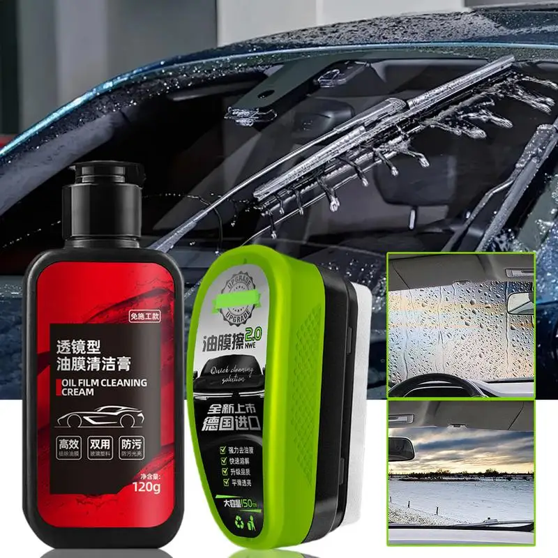 

For As Well As Family Glass Doors Oil Film Remover Brush For Car Automotive Glass Cleaning Board Car Windshield Oil Film Wipes