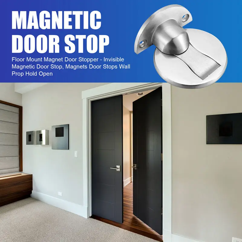 Tope de puerta magnético para montaje en suelo, Tope de puerta magnético invisible, Topes de puerta con imanes, soporte de pared abierto