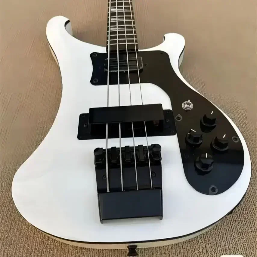 Ricken 4003 backer Electric Guitar Bass Guitar Basswood Body White Color Rosewood Fretboard Black Hardware  Shileeson