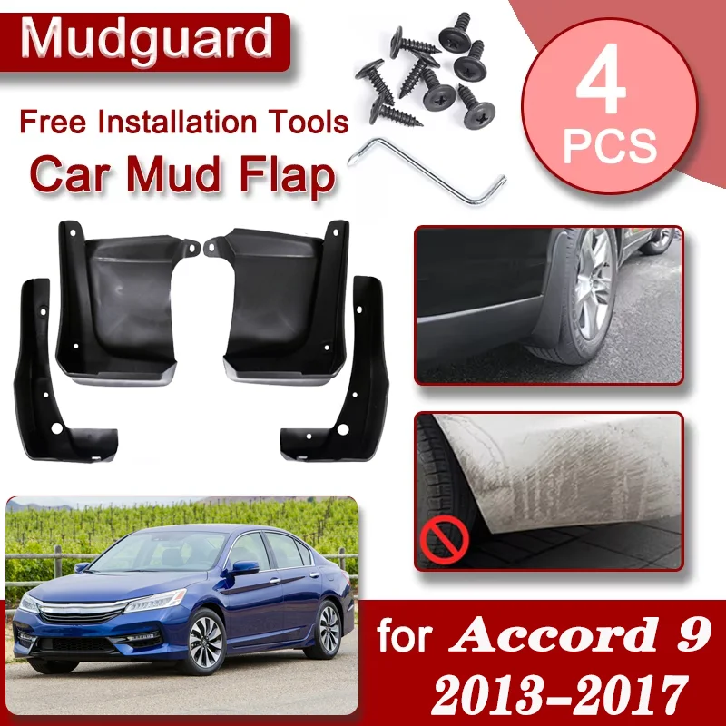 

Car Front Rear Mudguards For Honda Accord 9 2013-2017 4PCS Cars Accessories Luxury Fenders Mudguards Anti-splash Mud Flaps Guard