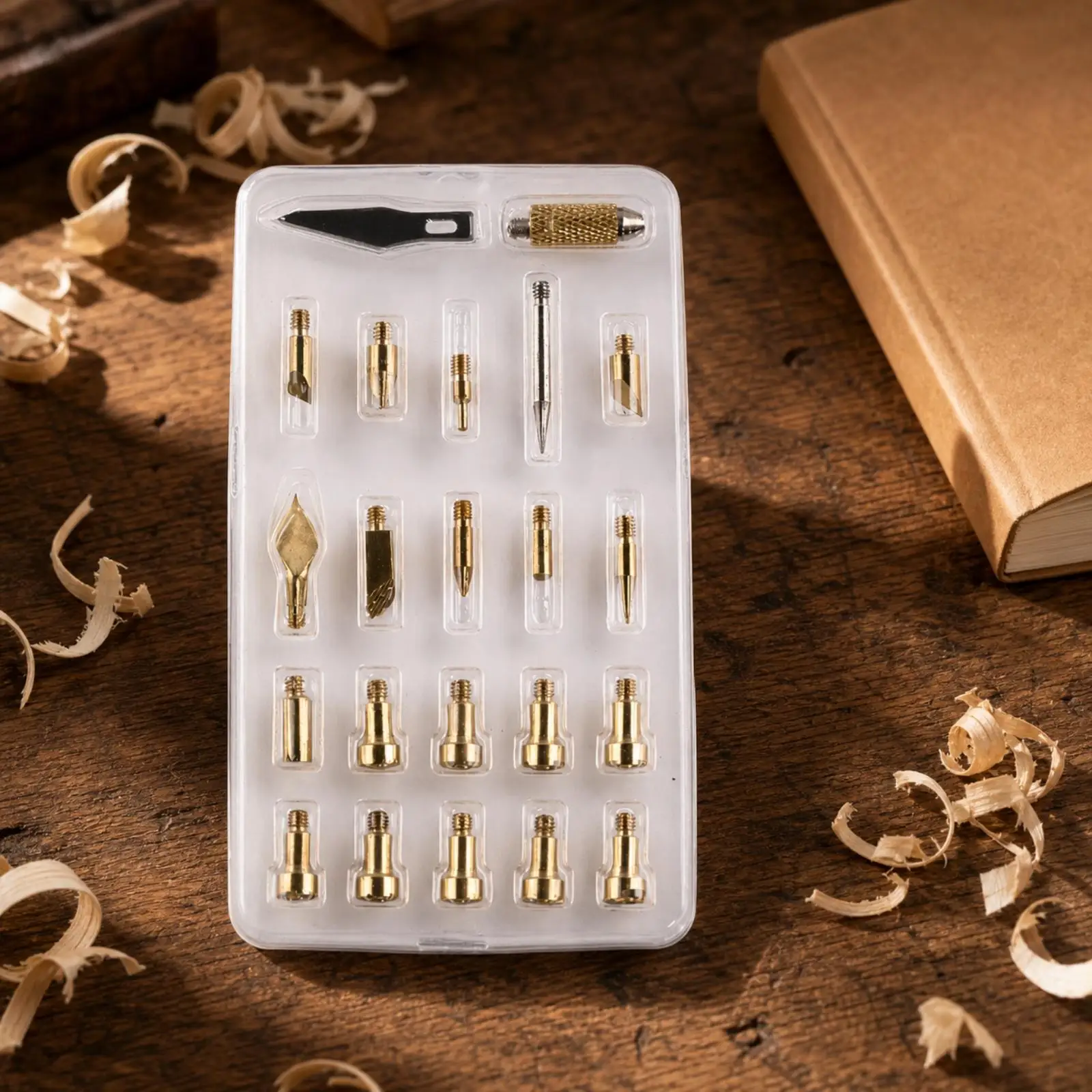 Wood Burning Carving Kit 23 Piece Pyrography Craft Equipment with Storage Case for Leather DIY Art