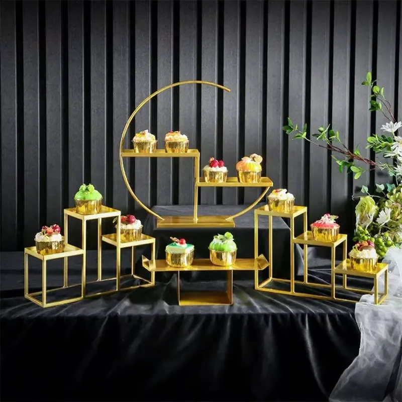 European Style Cake Stand Dessert Display Rack for Buffet Tea Party Simple Snack Platter Holder Cold Food Serving Tray Set