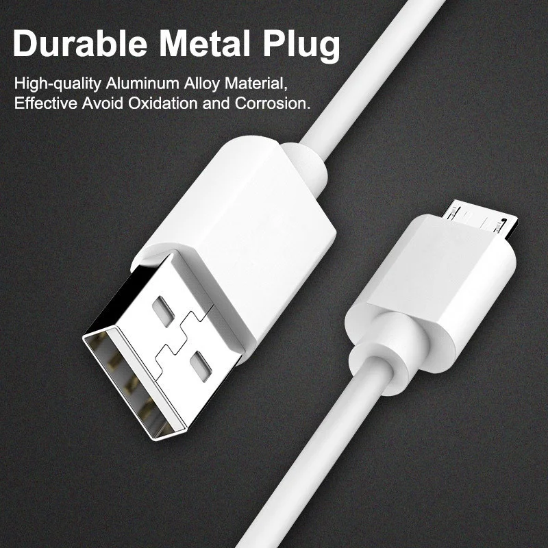 Micro b charging cable is suitable for charging smart devices such as Samsung, Xiaomi, tablets, mobile power supplies, etc