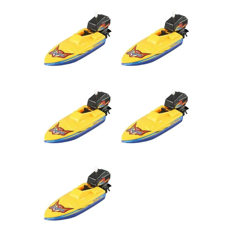 

FBIL-5X Kids Speed Boat Ship Wind Up Bath Shower Float In Water Kids Classic Clockwork For Children Gift D