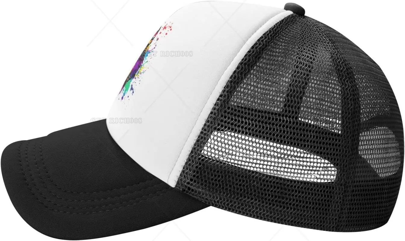 Watercolorful Wolf Trucker Hat Mesh Back Adjustable Funny Gift Baseball Snapback Cap for Men Women Teens One Size