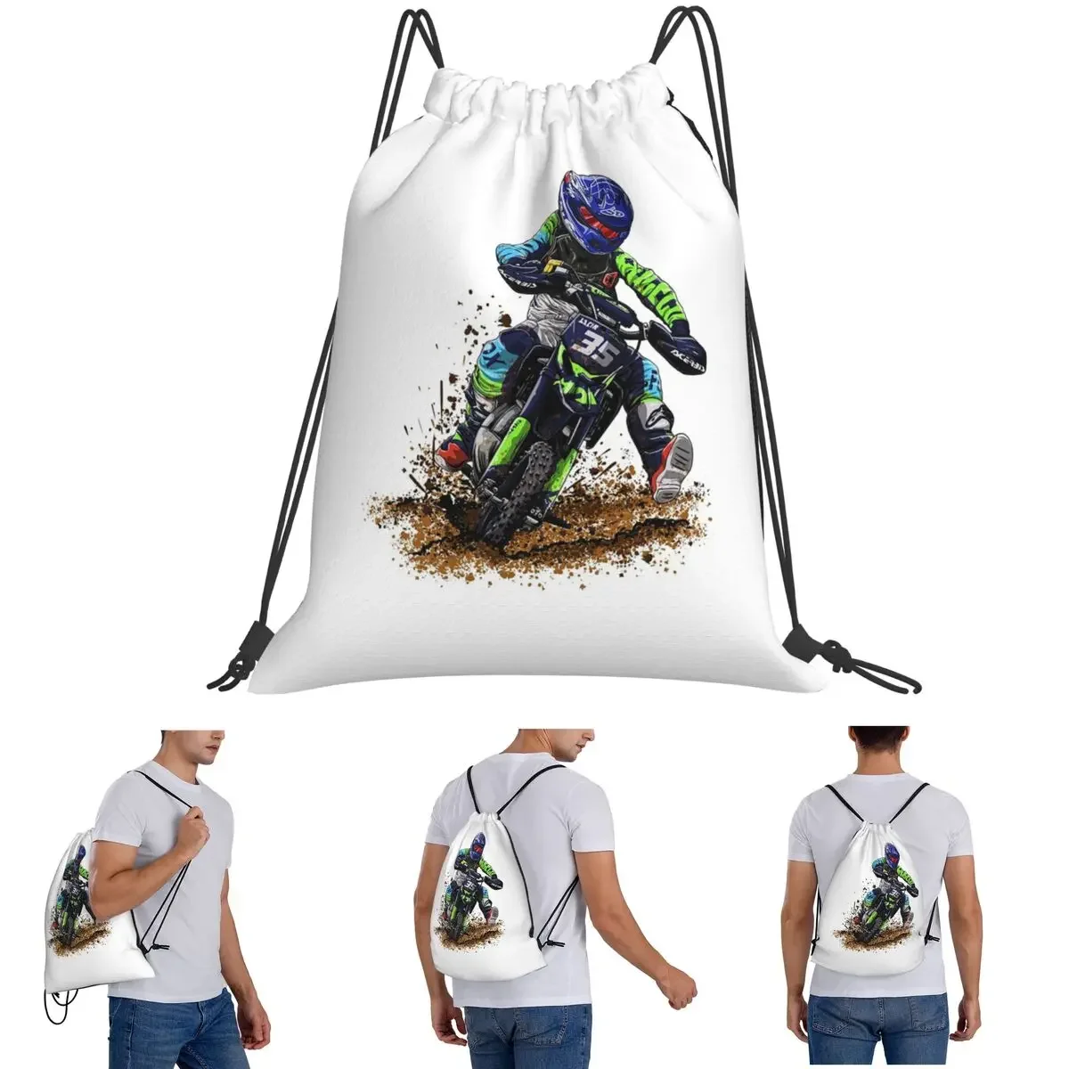 

Рюкзаки для мотокросса Dirt Bike Studios MX Rider 35, модные портативные сумки на шнурке, сумка для хранения, сумки для книг для путешествий, школы