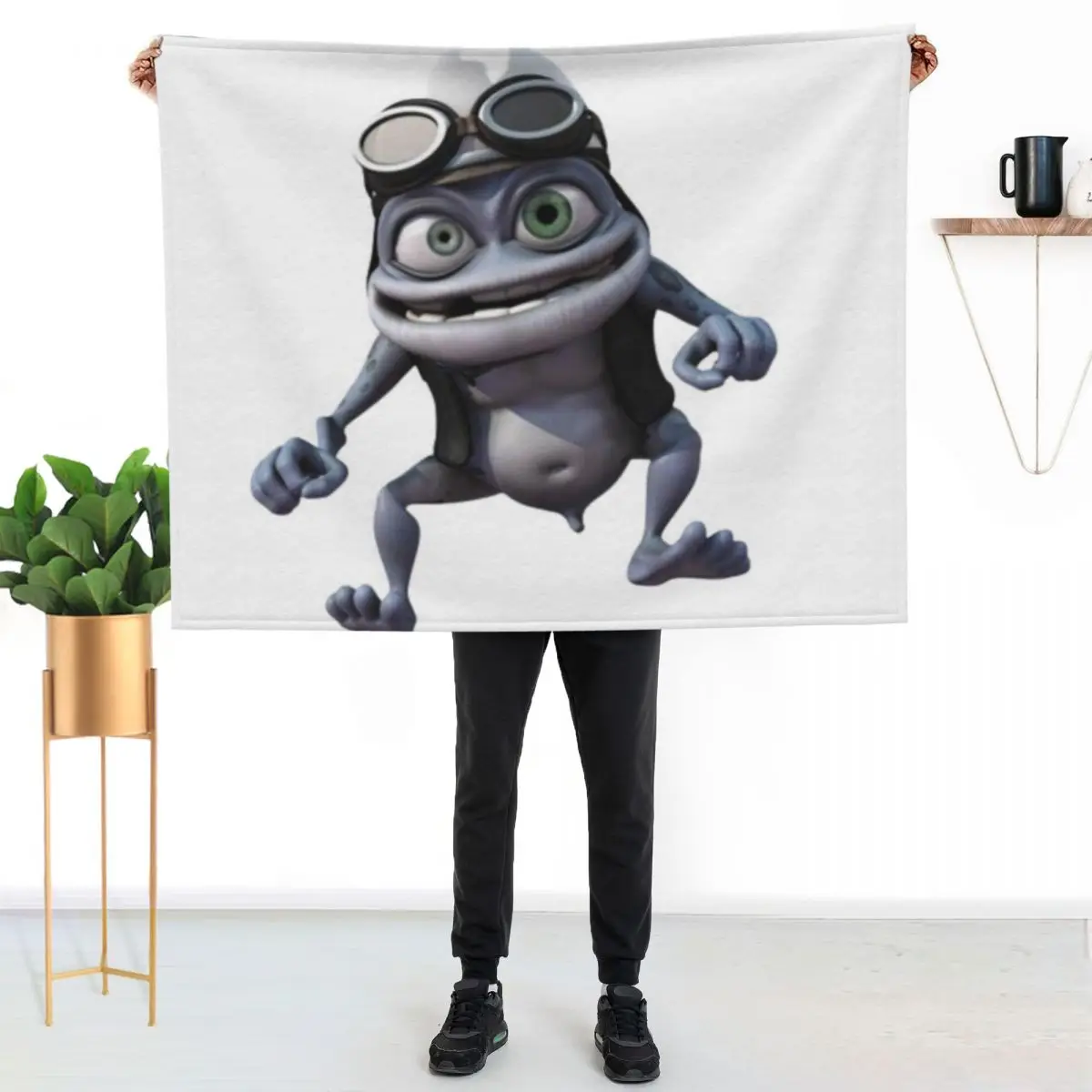 Crazy Frog Throw Blanket Cozy Napping Blanket Gift for Mom Dad
