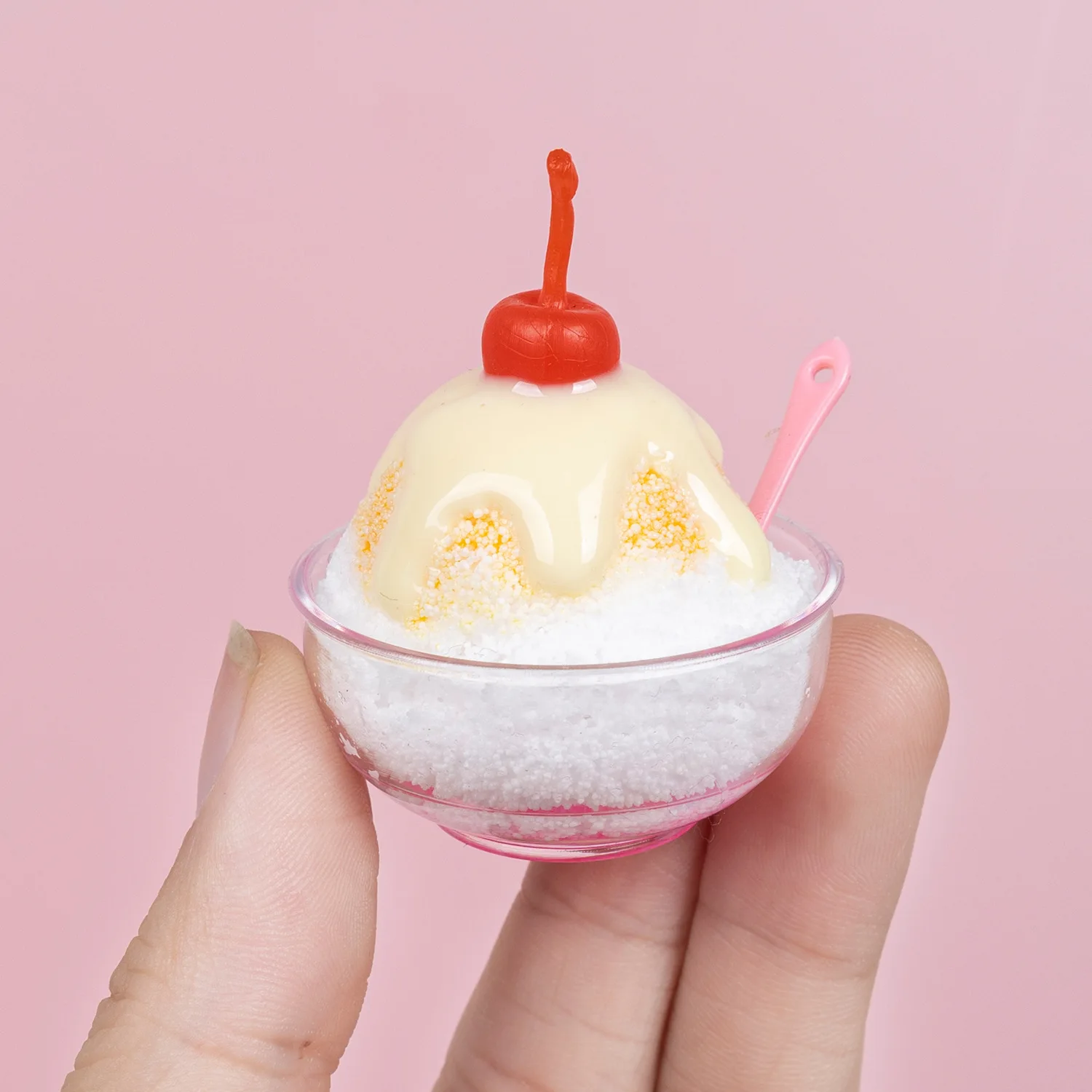 Mini Shaved Ice Bowl Dessert Simulation Summer Drink Food Keychain Dollhouse Food Accessories DIY Craft Miniature Deocration