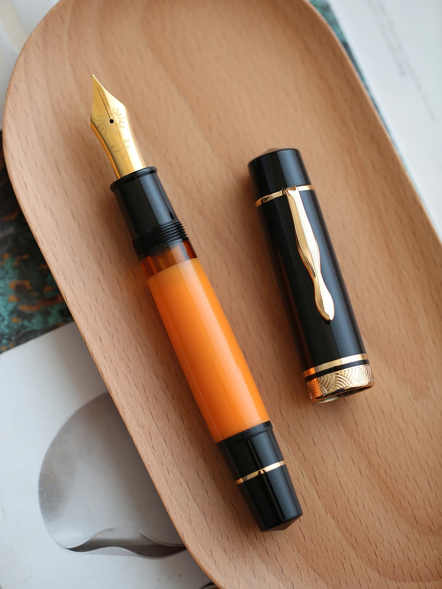 قلم حبر ماجون P139 من الراتنج # 6, # 8 بنك الاستثمار القومي EF/F/M، جميع نظام المكبس النحاسي، قلم هدية للكتابة بالحبر بسعة كبيرة #3