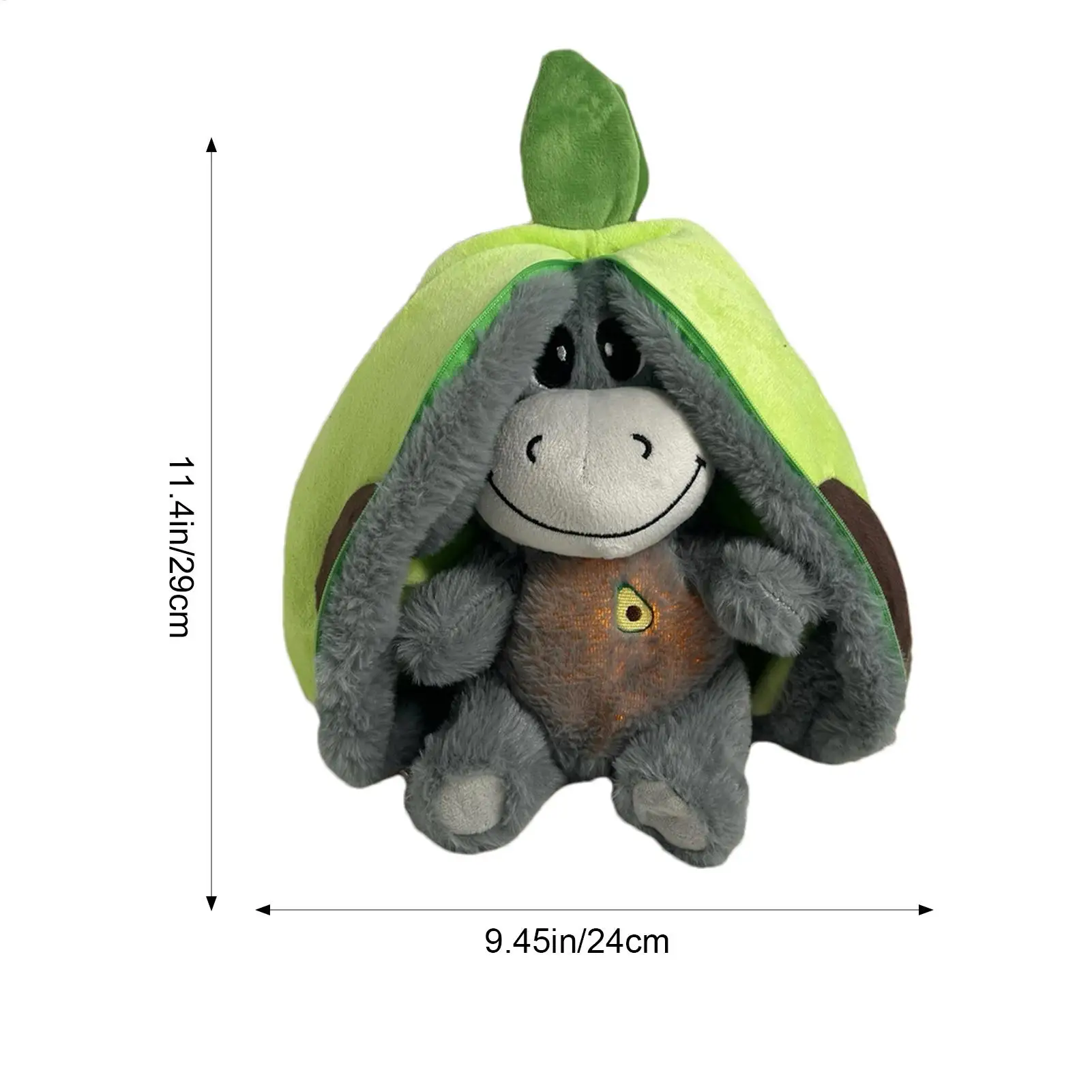 Strawberry Donkey Plush Toy Stuffed Creative Into Fruit Transform Breathing Avocado Donkey Sleeping Doll 30cm Kid Birthday Gift