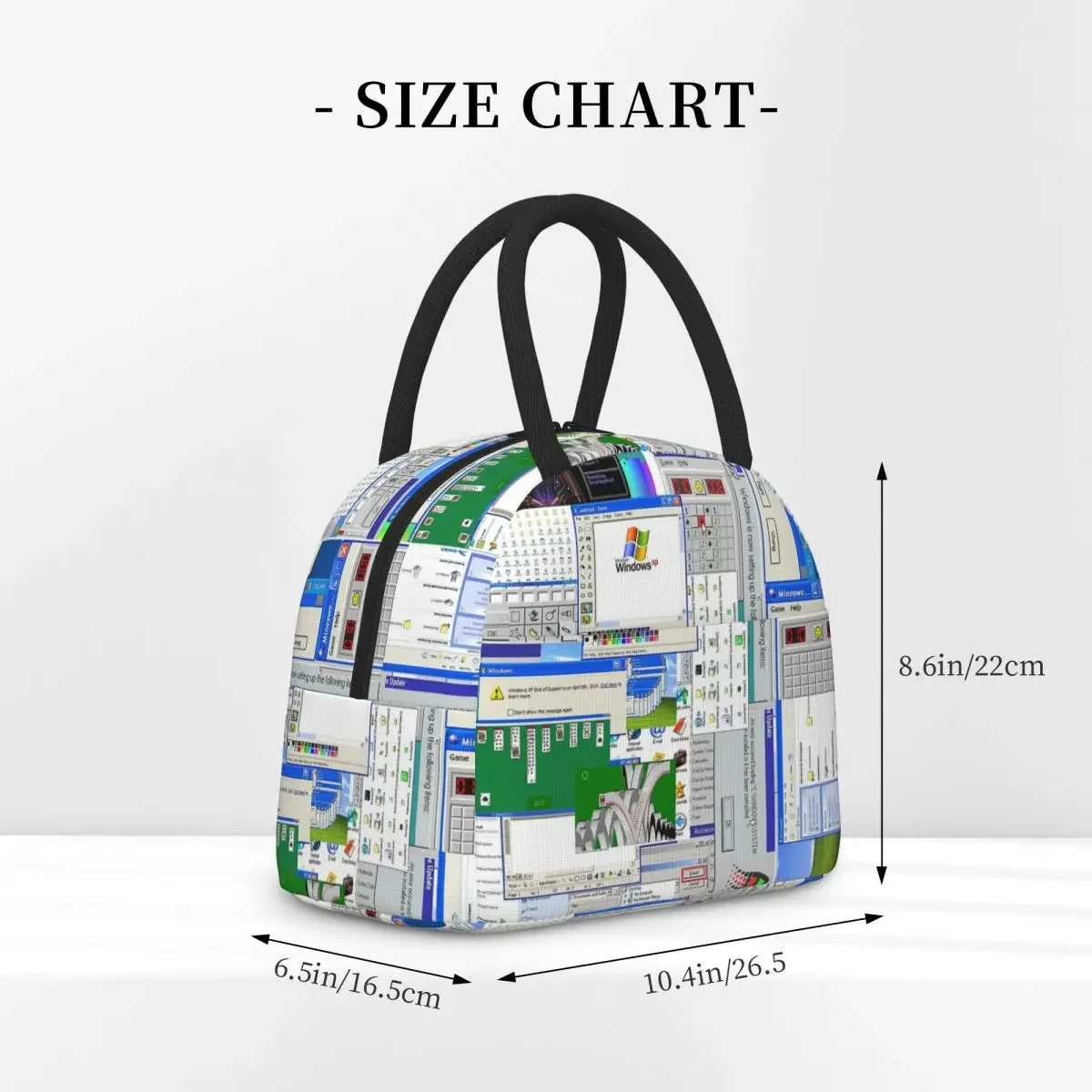Windows XP Collage Insulated Lunch Bag for Women Children Portable Food Boxes Thermal Lunch Box Tote