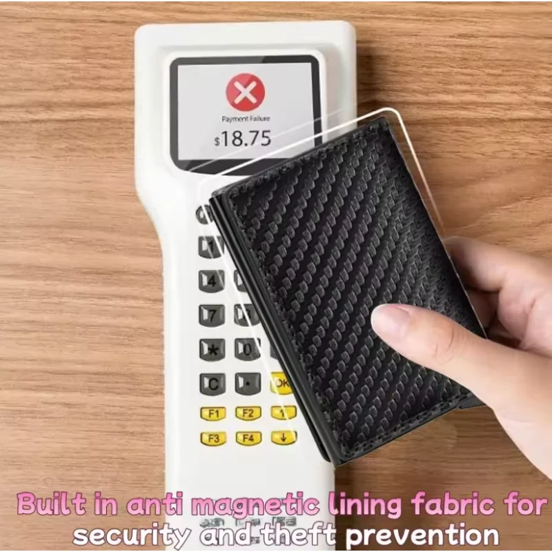 Sleek Pop-up Card Wallet for Men & Women - Secure Anti-theft Swipe Card Clip & Simple Money Holder