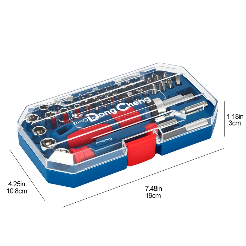 55-Pc Universal Bit & Socket Repair Set, CR-V Heat-Treated with Reversible Ratchet Handle, 1/4″  for Auto, Bike & Home Repair