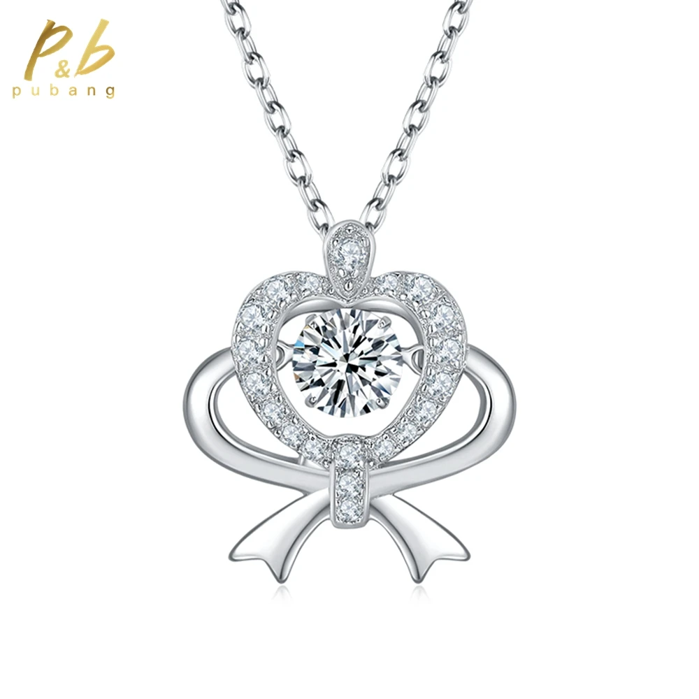 

PuBang Fine Jewelry 100% 925 Sterling Silver Moissanite Diamond Pendant Necklace for Women Engagement Wedding Gift Free Shipping