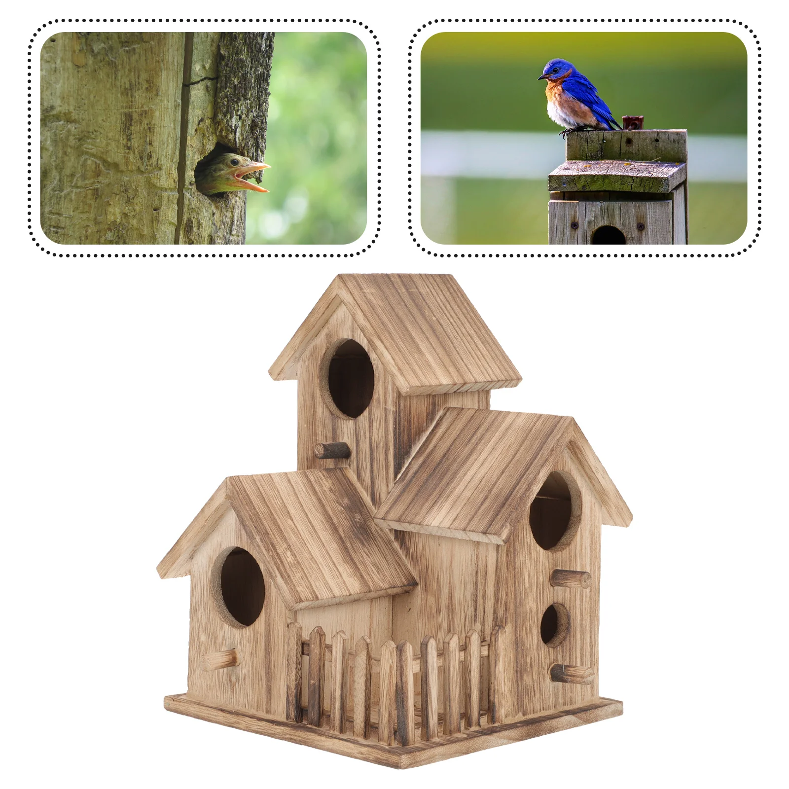 

Birdhouses Feeders for Outdoors The Bird's Nest Wooden Hanging Parakeet Nesting Cottage