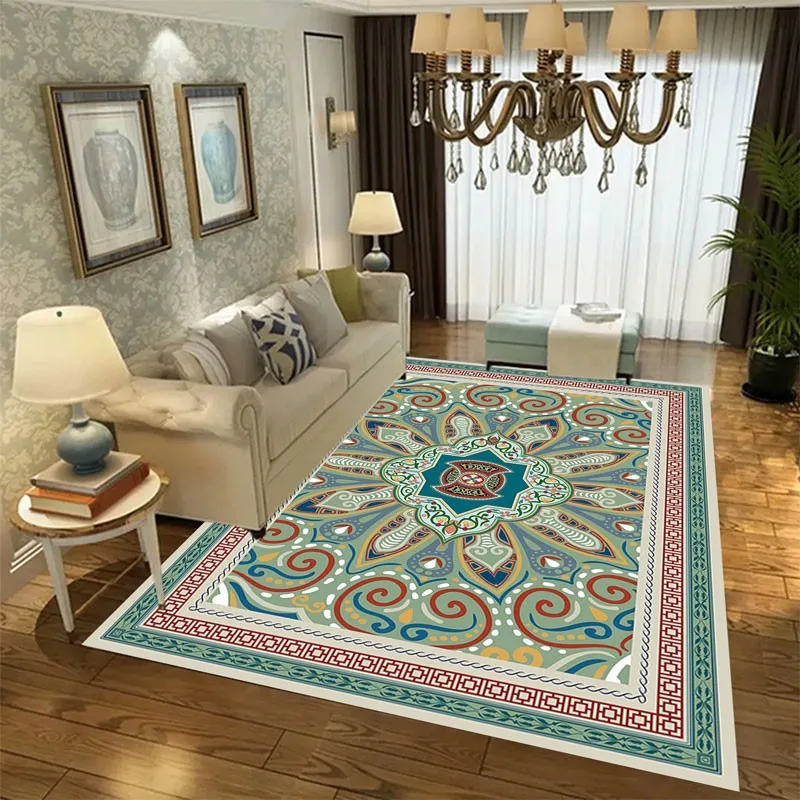 

Reese Velvet Fleece Living Room Carpet Bedroom Rug Parlor European Classical Light Luxury Folk Retro Rooms And Sofas Decor Mat