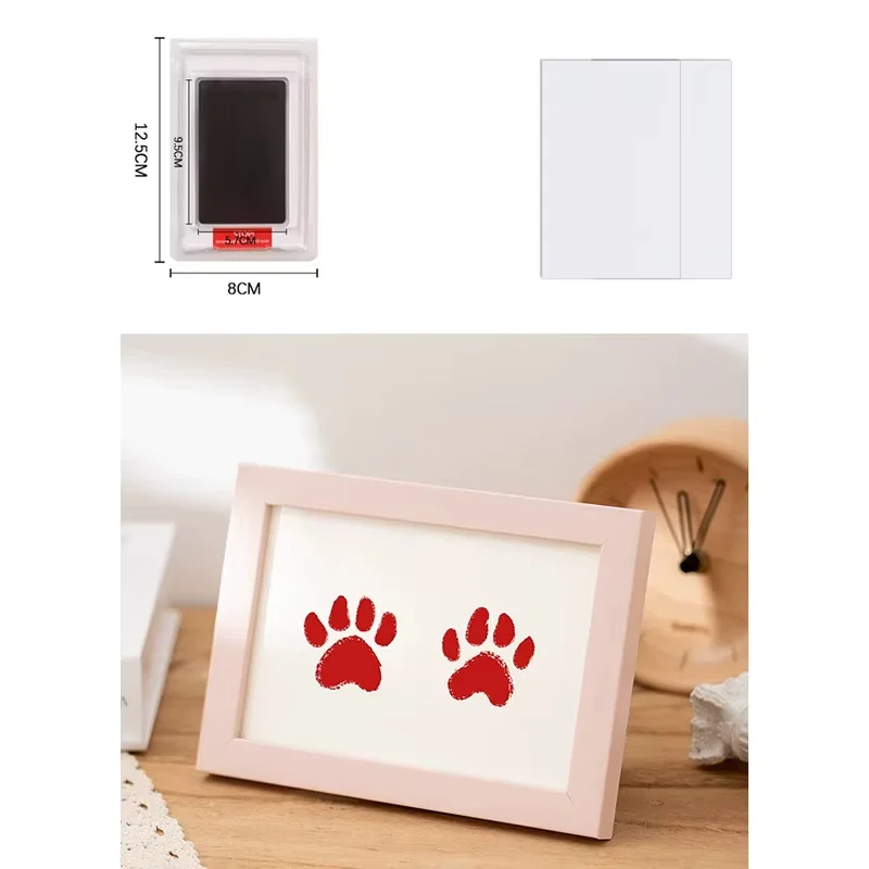 Safe Non-Toxic Pet Dog Cat Paw Print Ink Pad Wash Free Easy Clean DIY Handprint Footprint Kit Pet Souvenir Keepsake Memory
