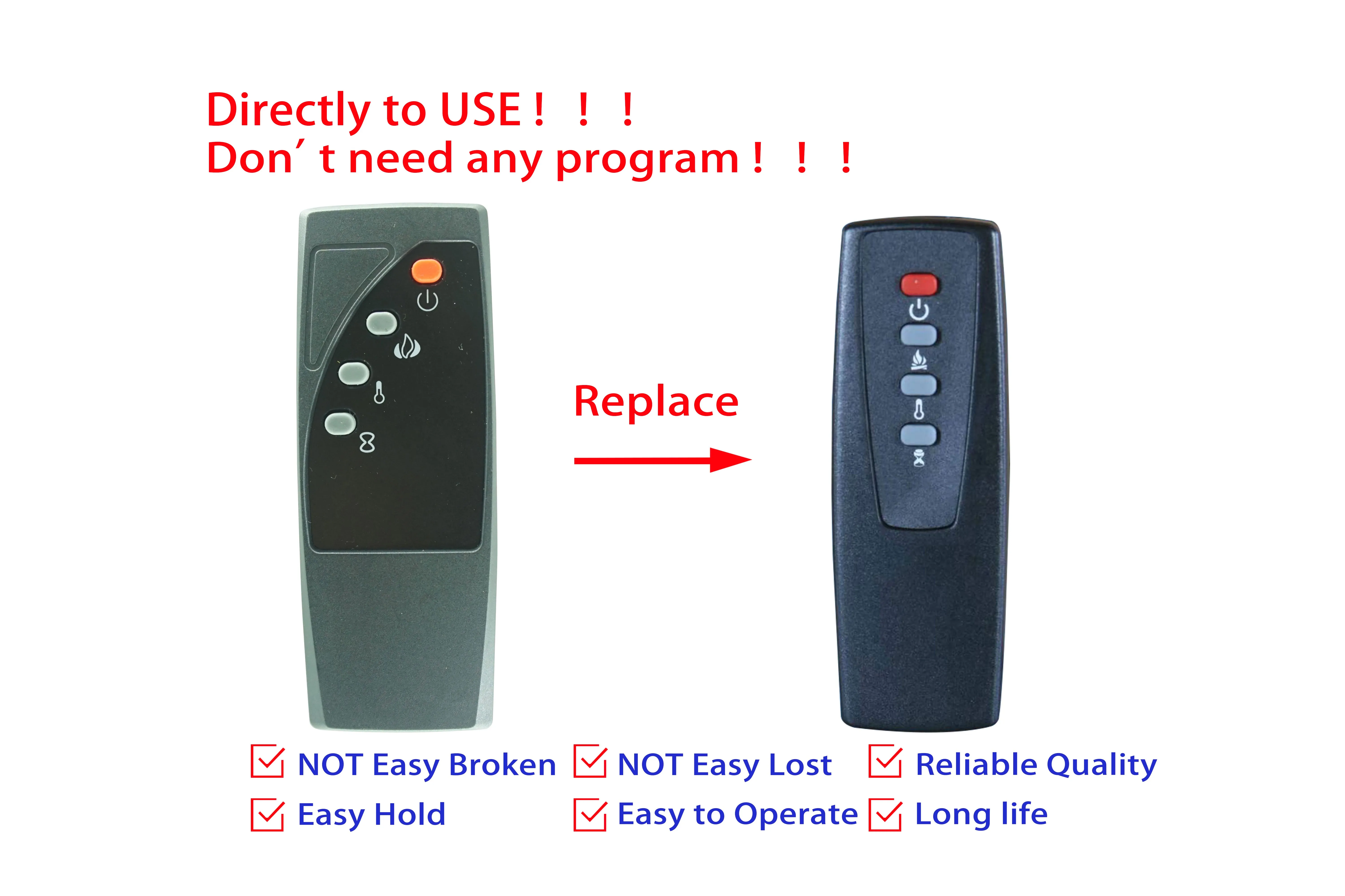 

Remote Control For Hampton Bay 82650 18RS1844-E451 3D Electric Fireplace Heater