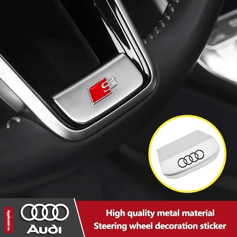 

1Pcs Metal Car Steering Wheel Sticker Auto Emblem Badge Decal Decoration Accessories For Audi S Line A3 A4L A5 A6L Q3 Q5 Q7 Q2L